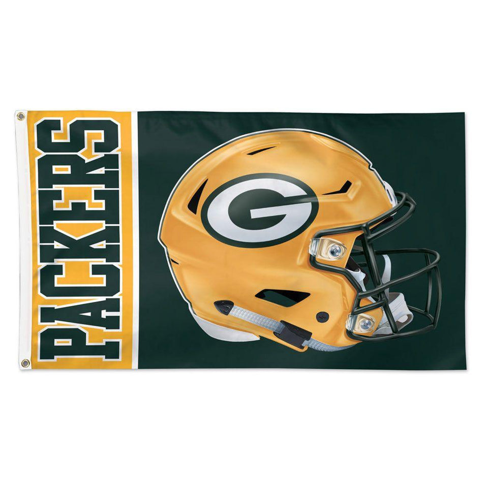 Show your team pride when you fly our Green Bay Packers Helmet 3' x 5' Deluxe Flag! 