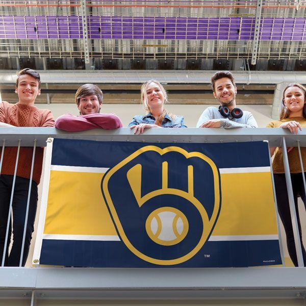 Show your team pride when you fly the Milwaukee Brewers Yellow Stripe 3' x 5' deluxe flag!