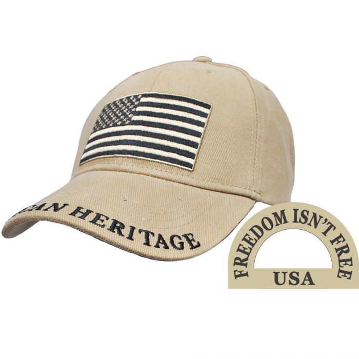 American Flag Desert Hat - Tan-Hat-Fly Me Flag