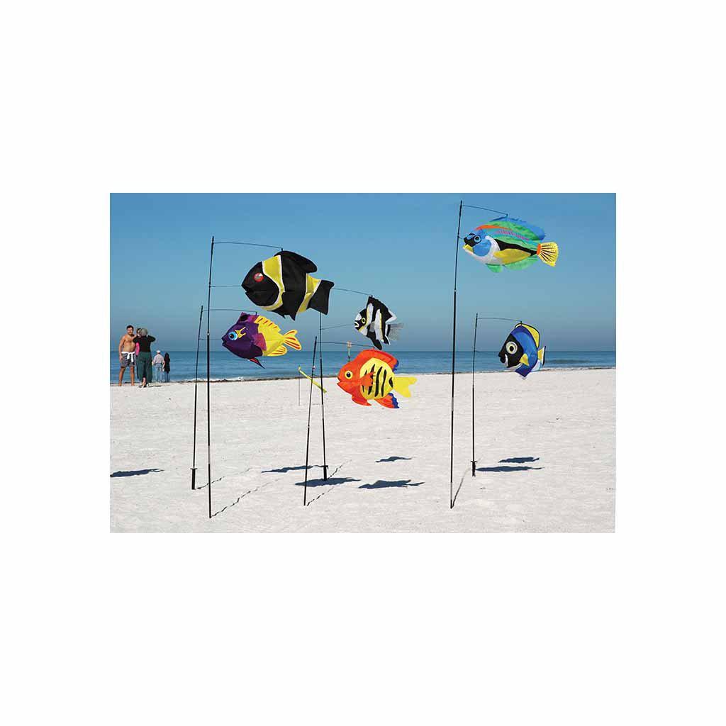 Black & White Swimming Fish Windsock-Windsock-Fly Me Flag