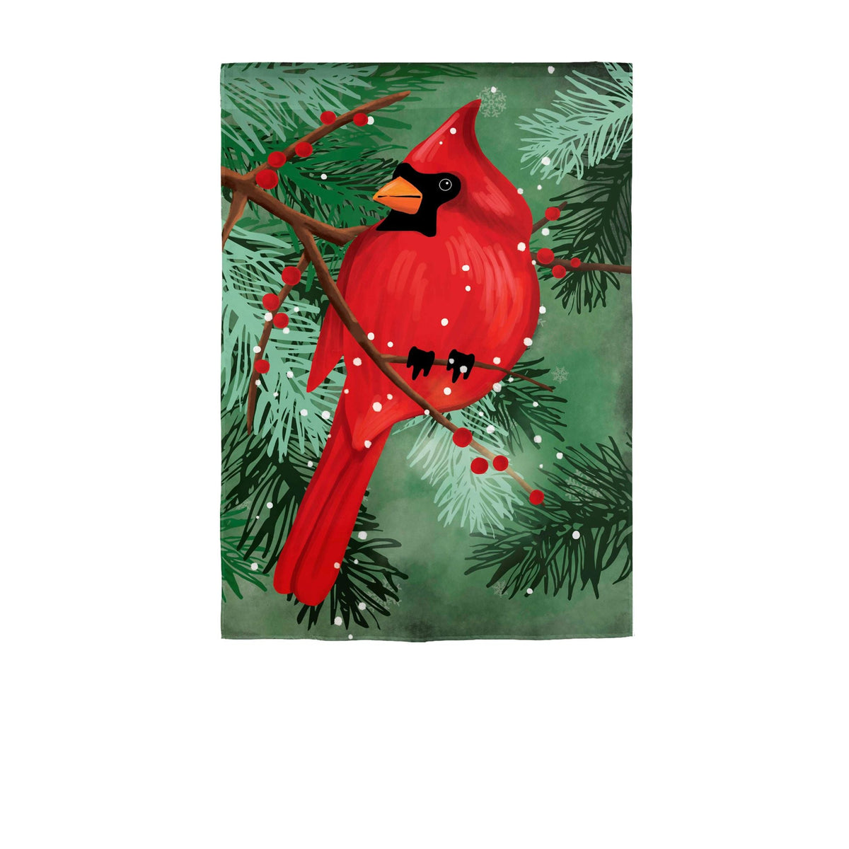 Cardinal in Pines Appliqué Garden Flag-Garden Flag-Fly Me Flag