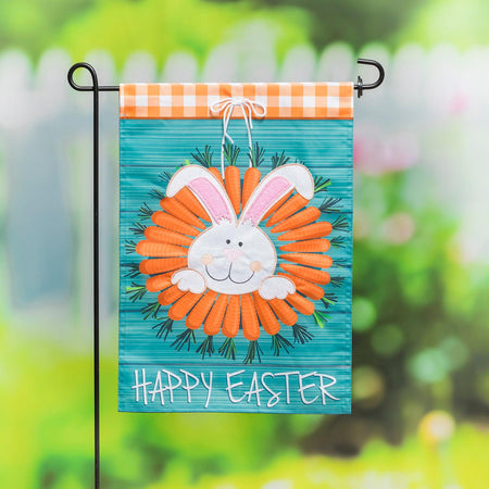 Carrot Wreath Appliqué Garden Flag-Garden Flag-Fly Me Flag