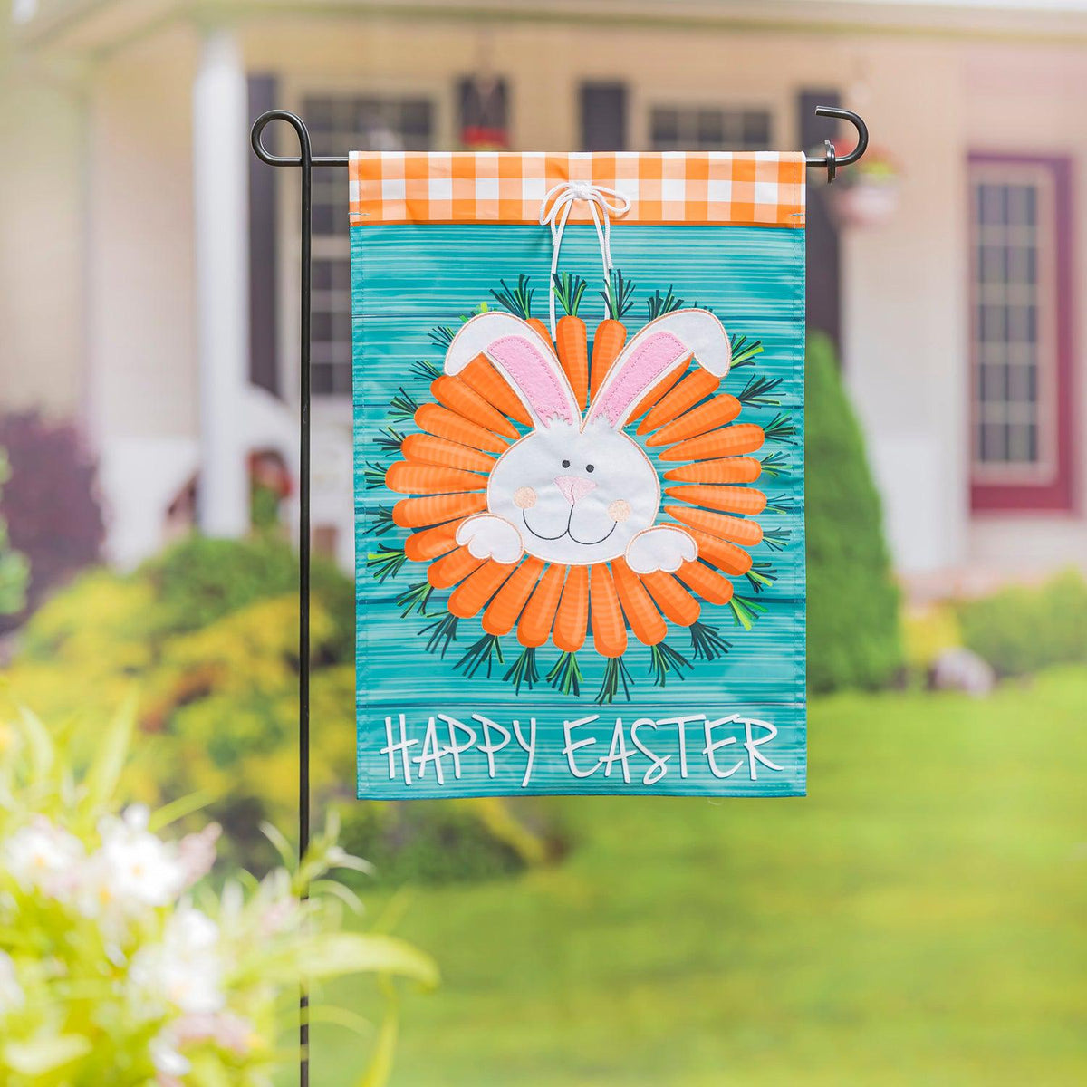 Carrot Wreath Appliqué Garden Flag-Garden Flag-Fly Me Flag