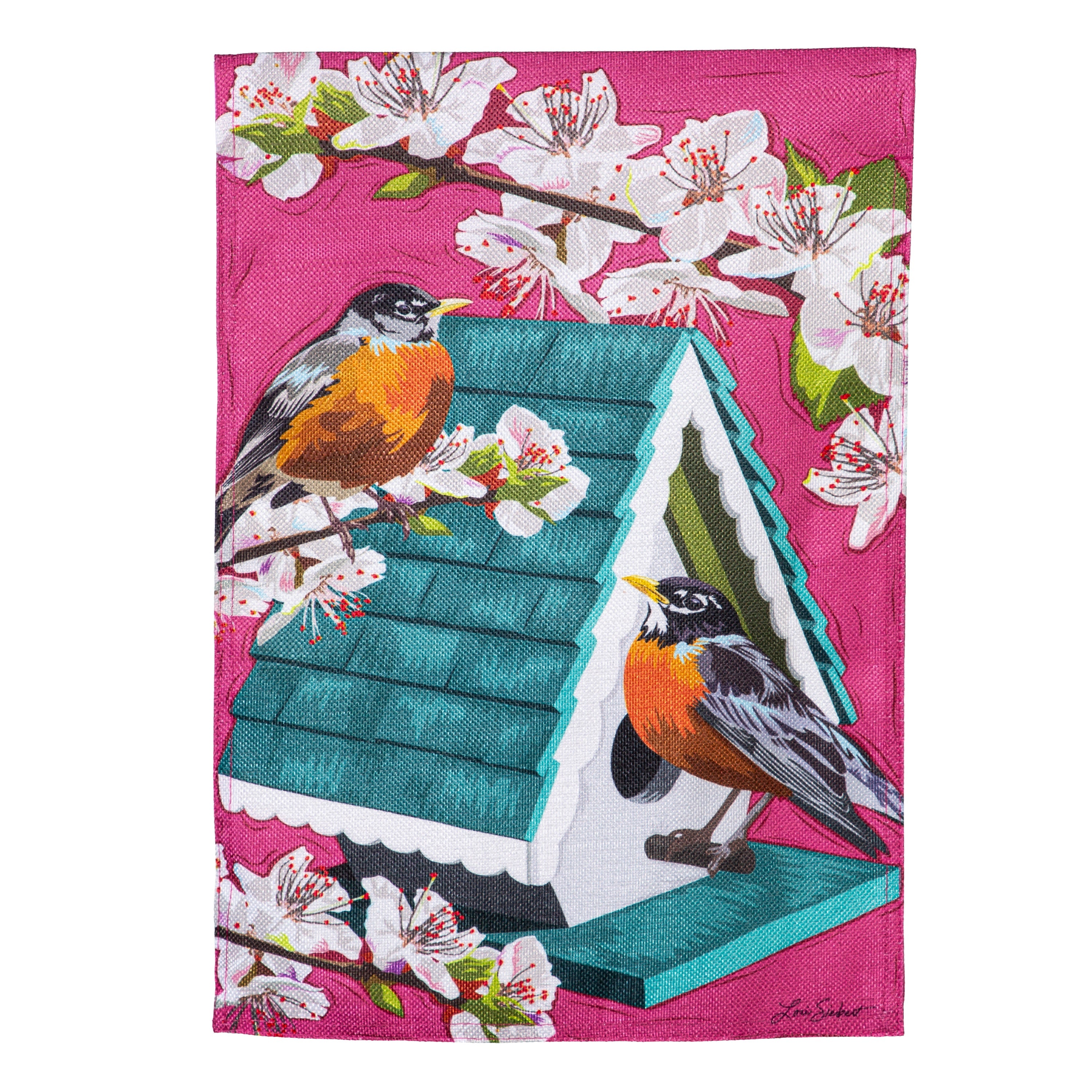 Cherry Blossoms & Friends Garden Flag