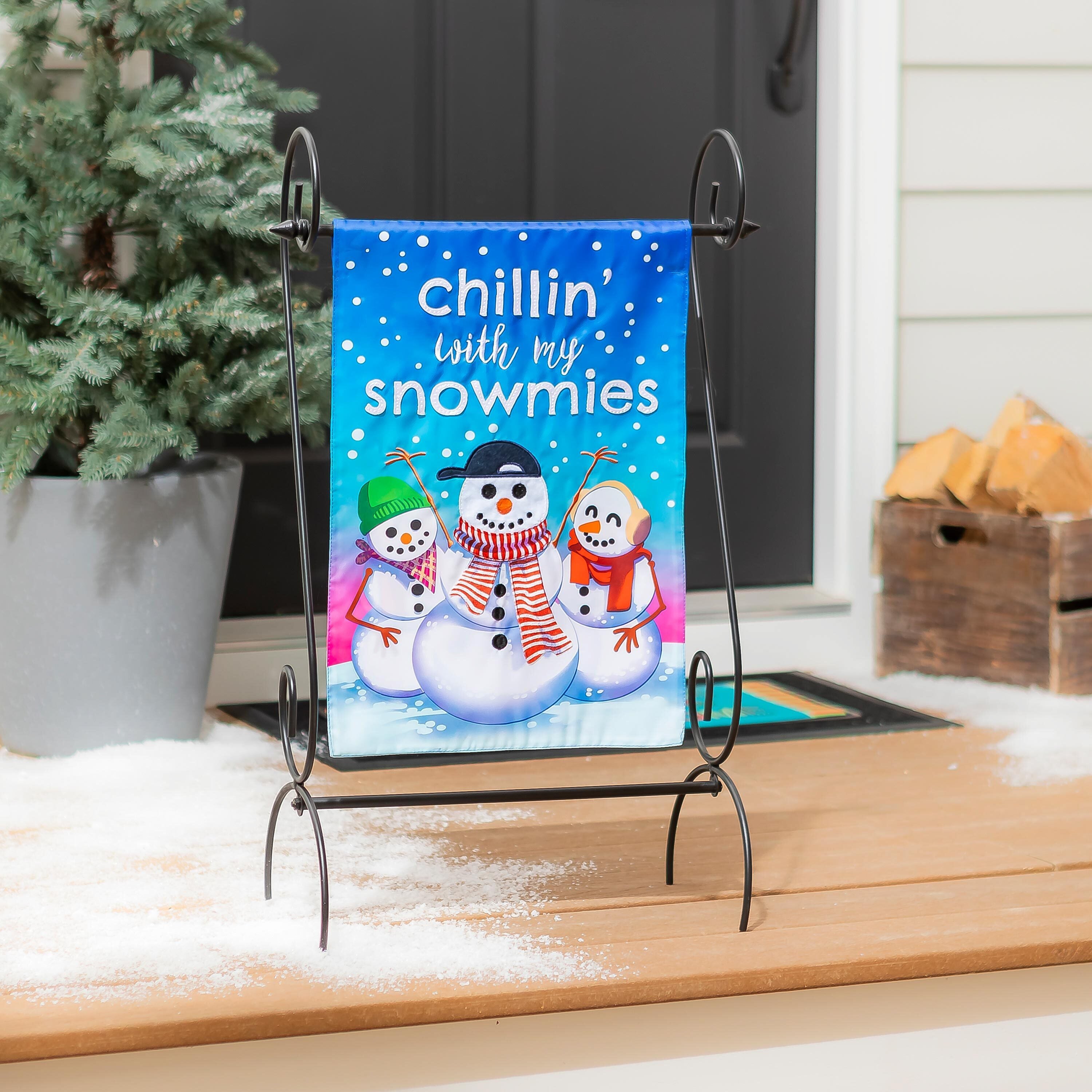 Chillin with My Snowmies Garden Flag-Garden Flag-Fly Me Flag