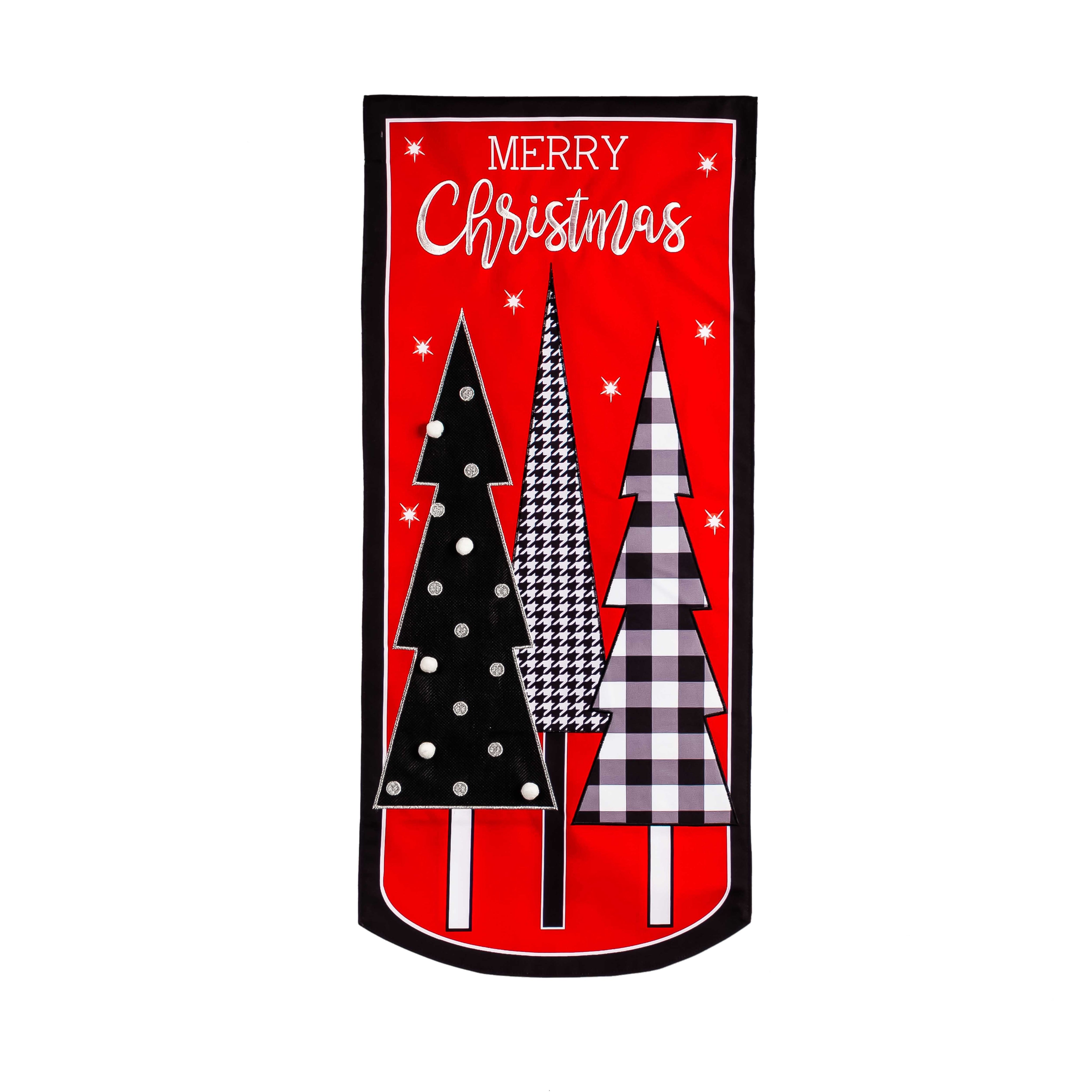 Christmas Tree Trio Textile Decor Flag