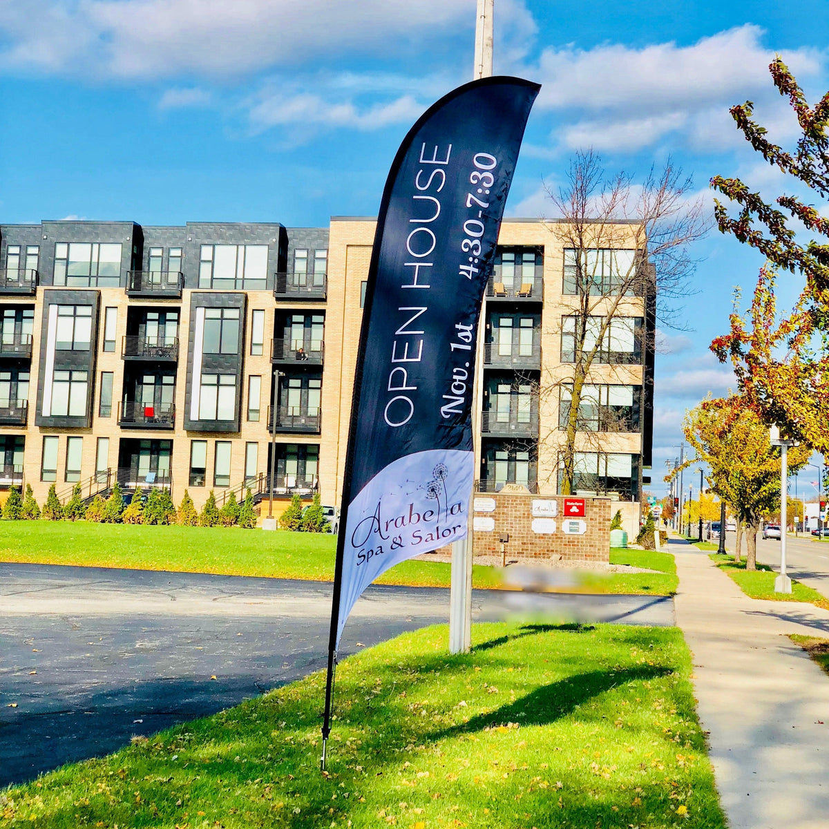 Custom Feather Flag Banner for a Spa and Salon