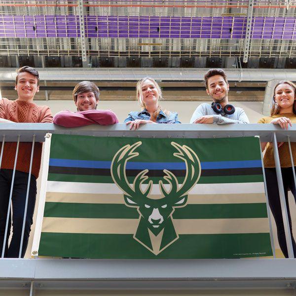 Show your team pride when you fly this Milwaukee Bucks H Stripe 3' x 5' Deluxe Flag! 