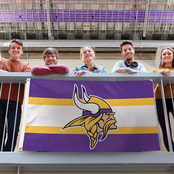 Deluxe 3' x 5' Flag - Minnesota Vikings Horizontal Stripes