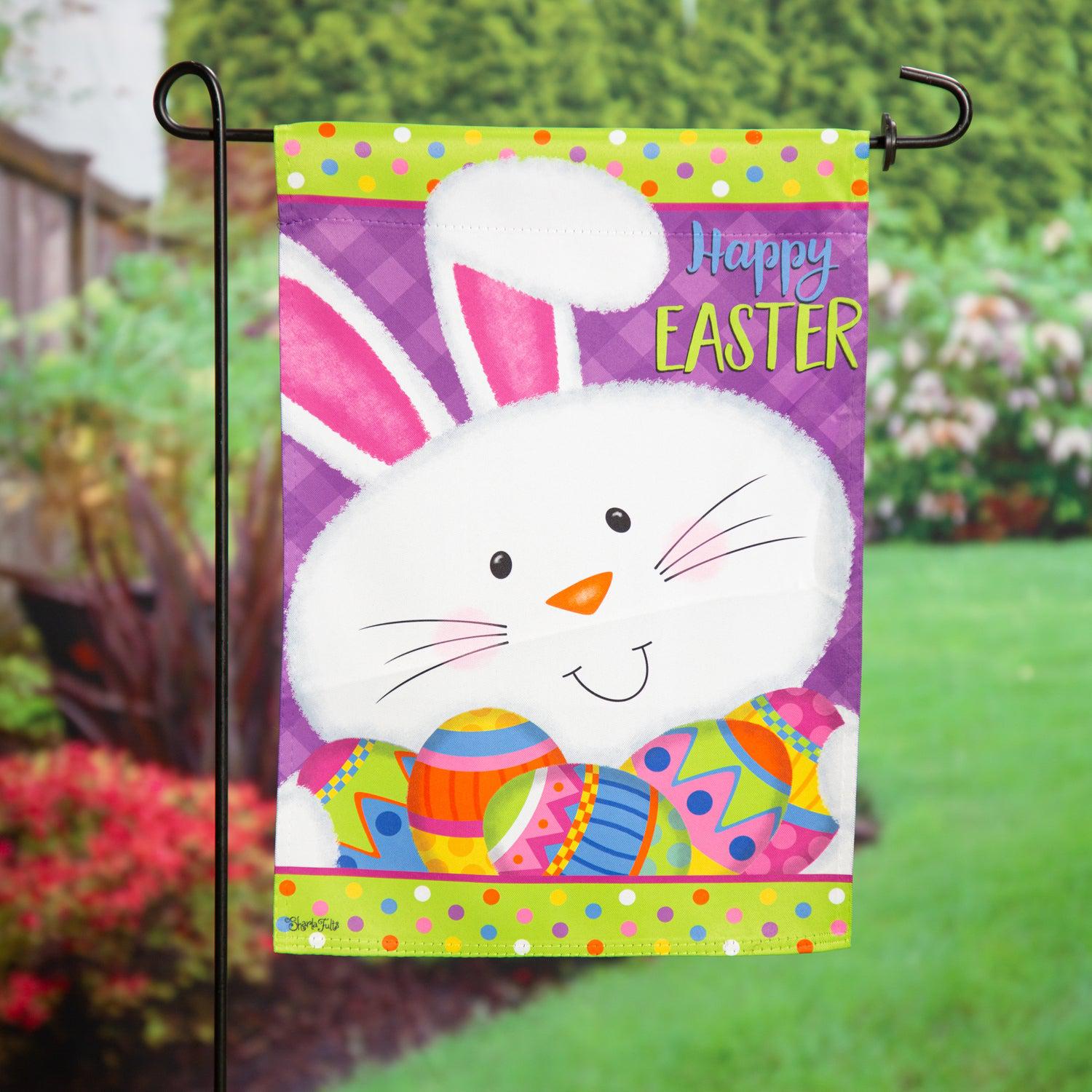 Easter Bunny Suede Garden Flag