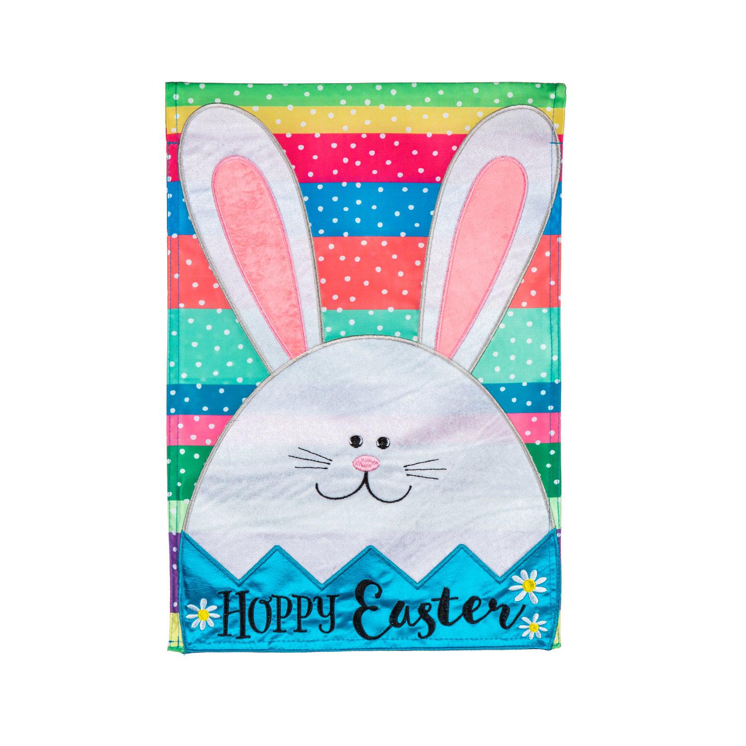 Easter Egg Bunny Appliqué Garden Flag-Garden Flag-Fly Me Flag