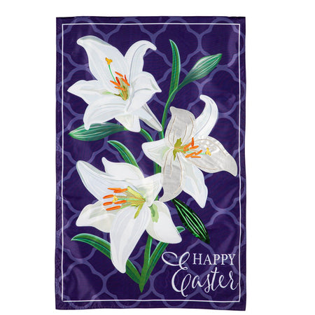 Easter Lily Applique Garden Flag