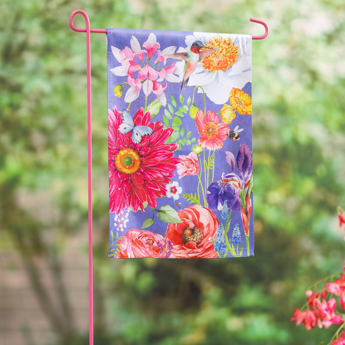 English Garden Florals Garden Flag