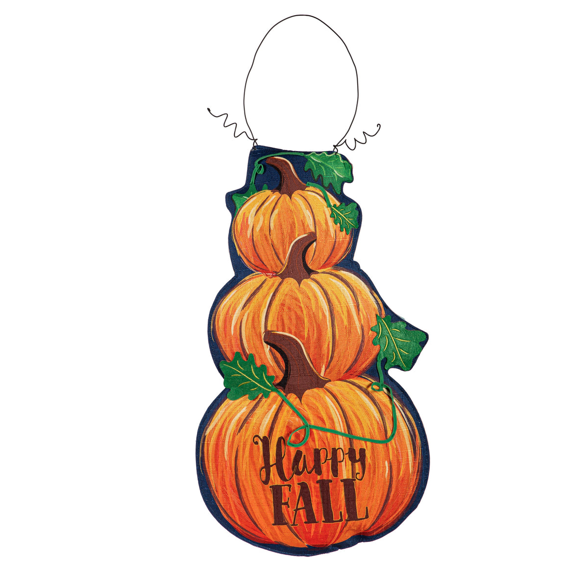 Fall Stacked Pumpkin/Winter Snowman Double Sided Door Décor