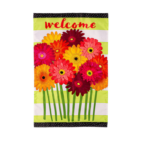 Gerbera Daisies Bouquet Appliqué Garden Flag