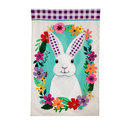 Gingham Bunny Appliqué House Banner