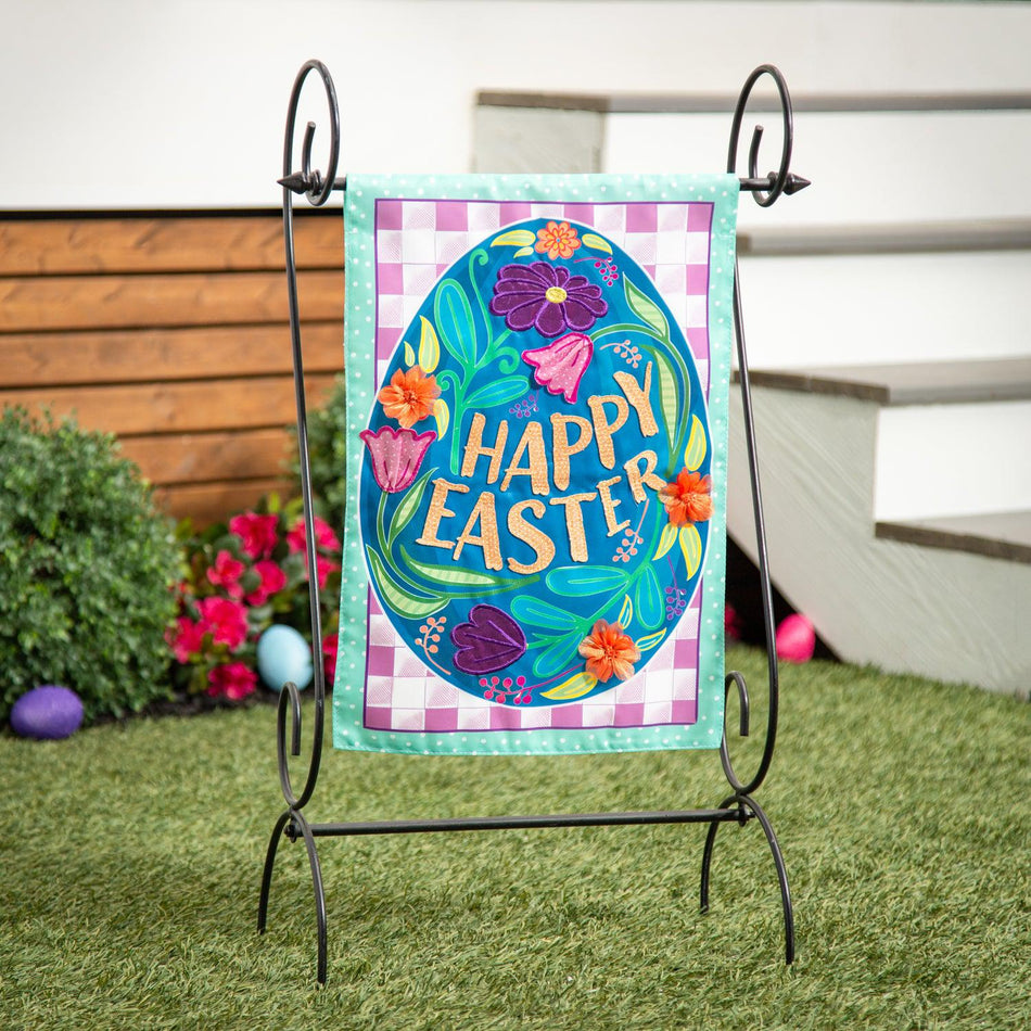 Happy Easter Egg Appliqué Garden Flag-Garden Flag-Fly Me Flag