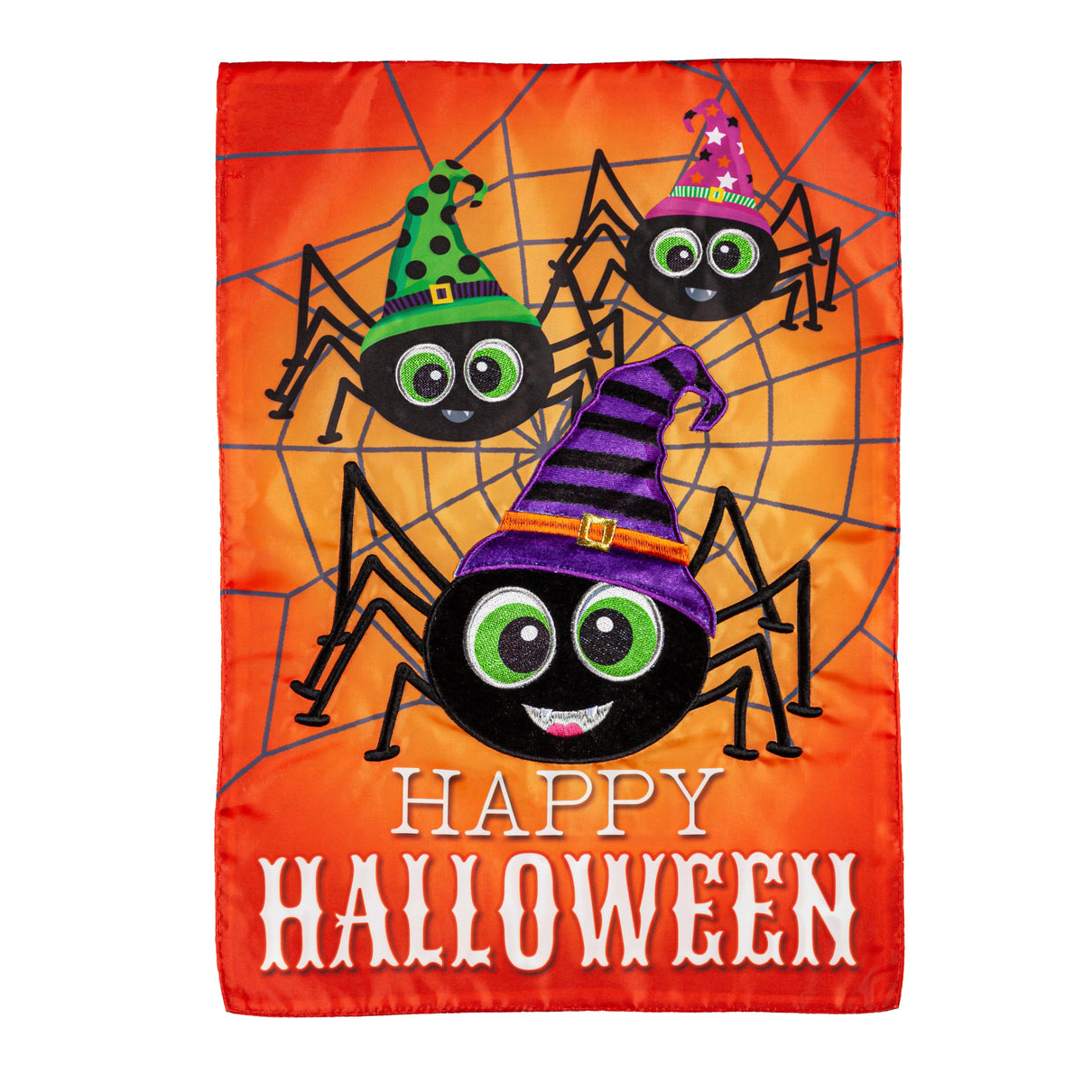 Happy Halloween Spiders Garden Flag-Garden Flag-Fly Me Flag