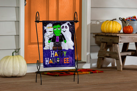 Happy Halloween Trio Garden Flag