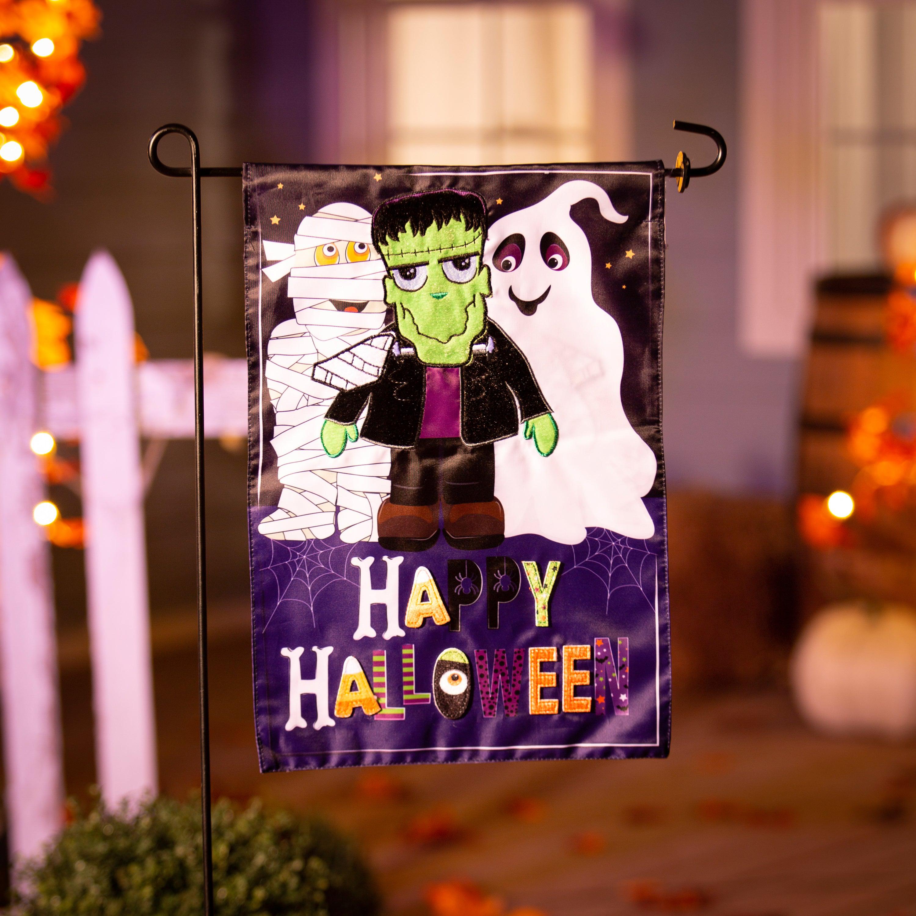 Happy Halloween Trio Garden Flag