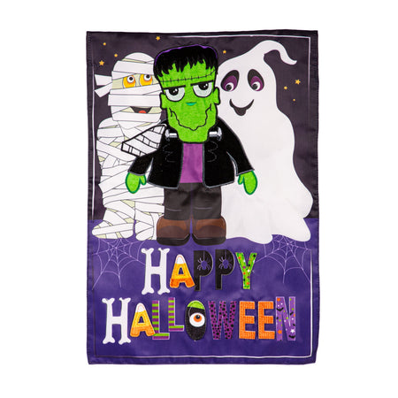 Happy Halloween Trio Garden Flag