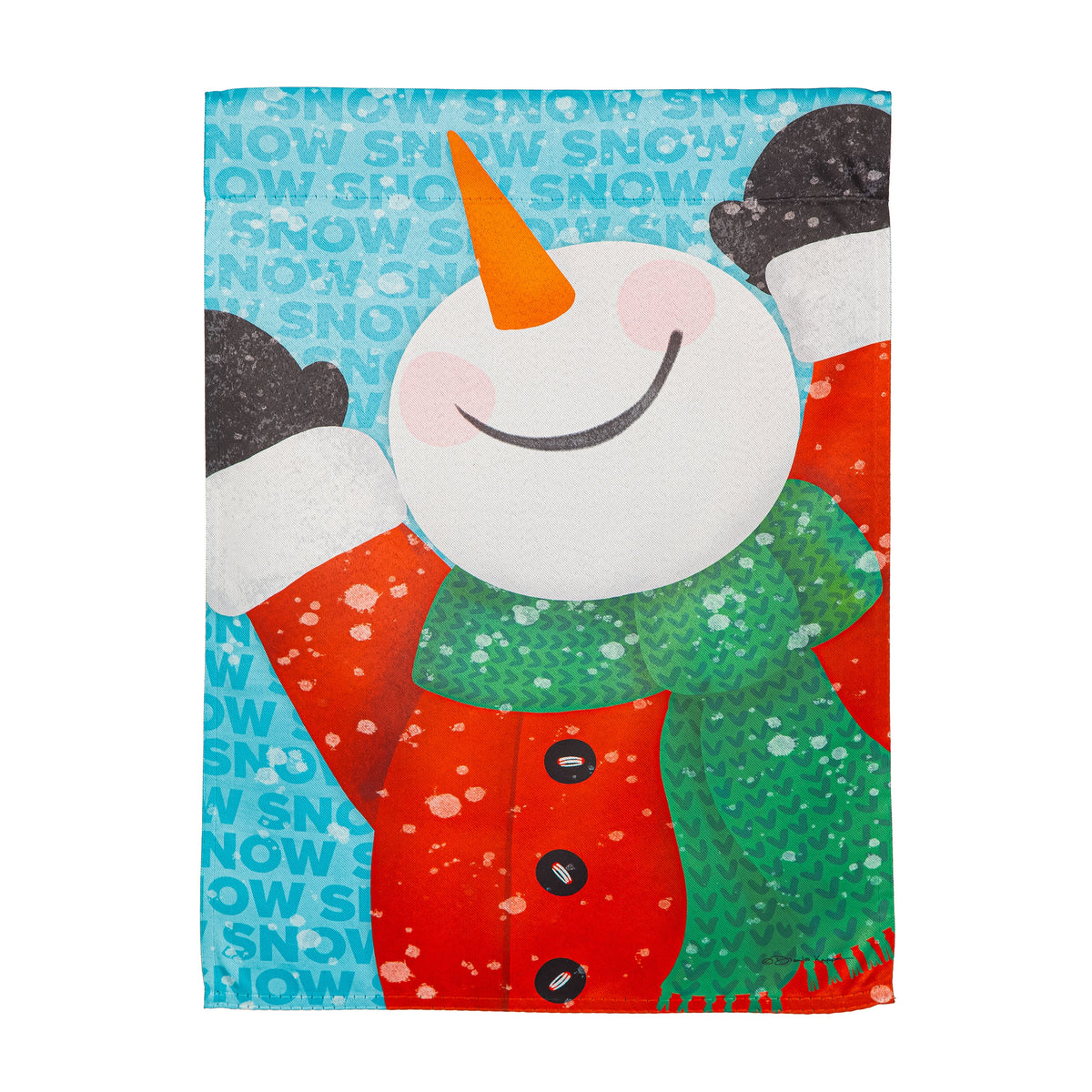 Happy Snowman Garden Flag