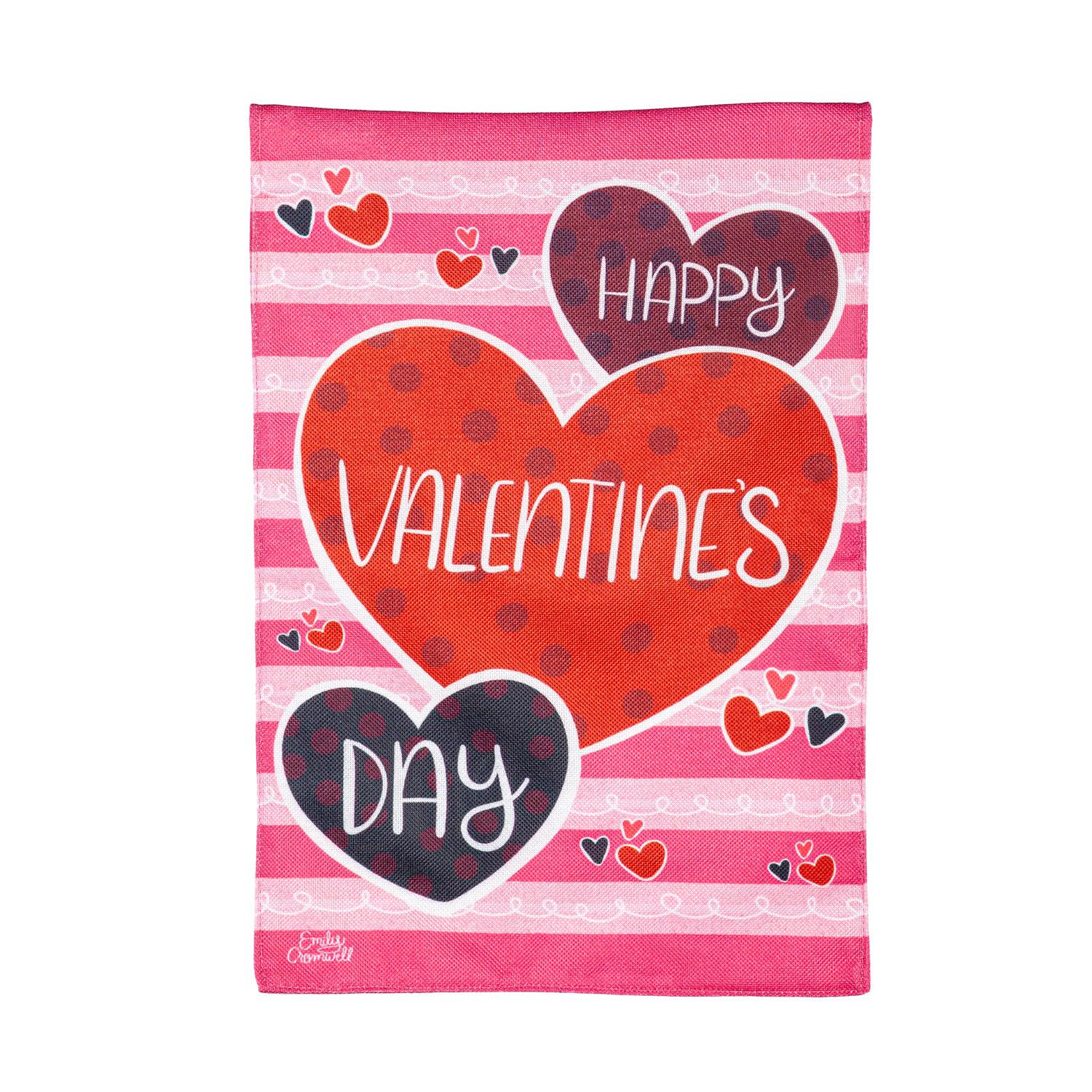 Happy Valentine's Day Hearts Garden Flag