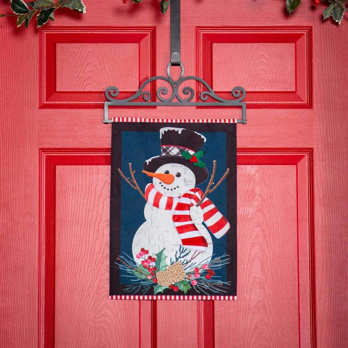 Holly Snowman Garden Flag-Garden Flag-Fly Me Flag