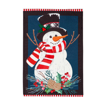 Holly Snowman Garden Flag-Garden Flag-Fly Me Flag