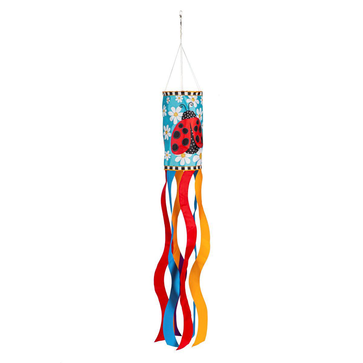 Ladybug with Daisies Windsock-Windsock-Fly Me Flag