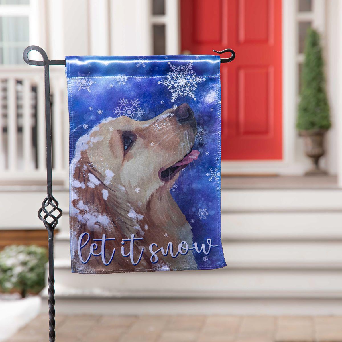 Let it Snow Lustre Garden Flag-Garden Flag-Fly Me Flag