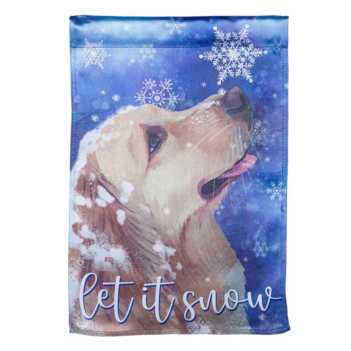 Let it Snow Lustre Garden Flag-Garden Flag-Fly Me Flag