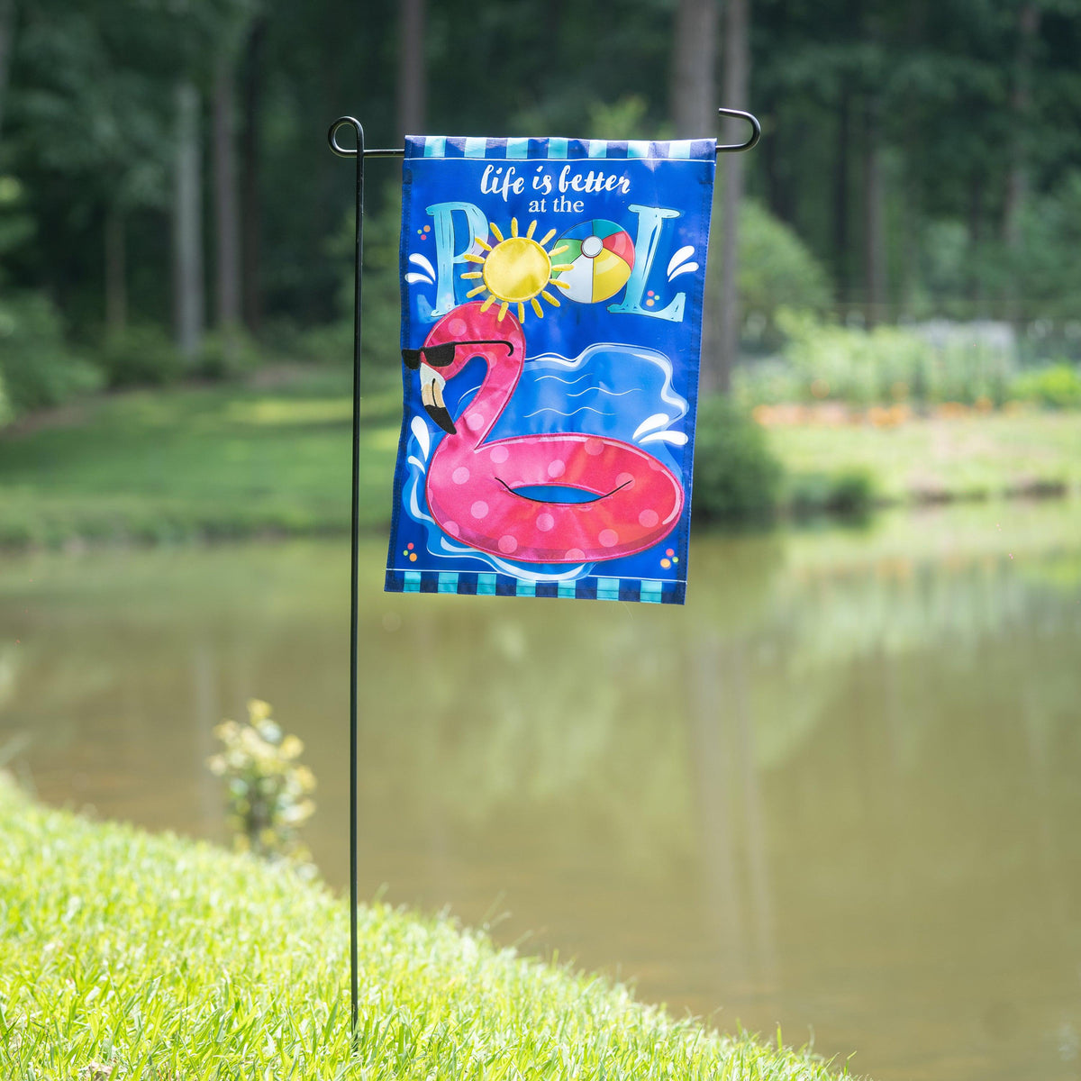 Life is Better at the Pool Appliqué Garden Flag