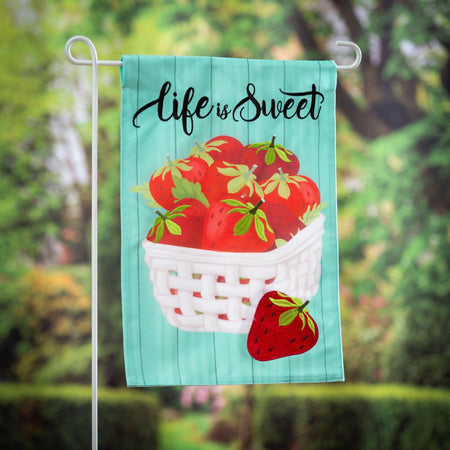 Life is Sweet Strawberries Garden Flag