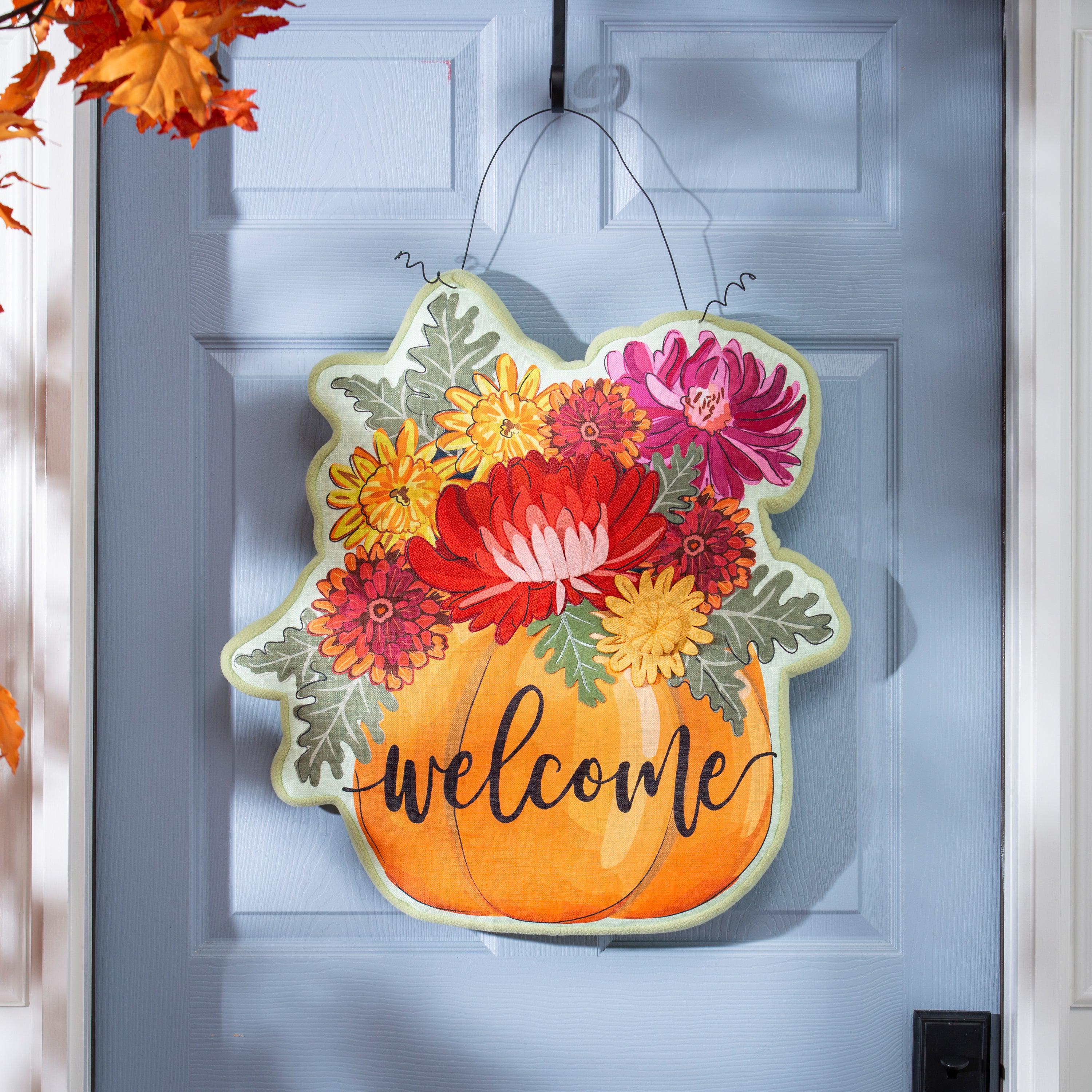 Mums and Pumpkin Door Décor