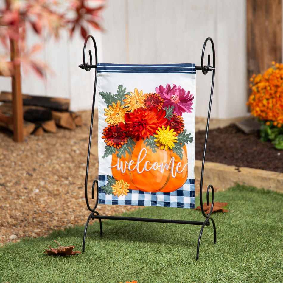 Mums and Pumpkin Garden Flag-Garden Flag-Fly Me Flag