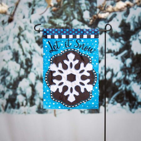 Patterned Snowflake Appliqué Garden Flag-Garden Flag-Fly Me Flag