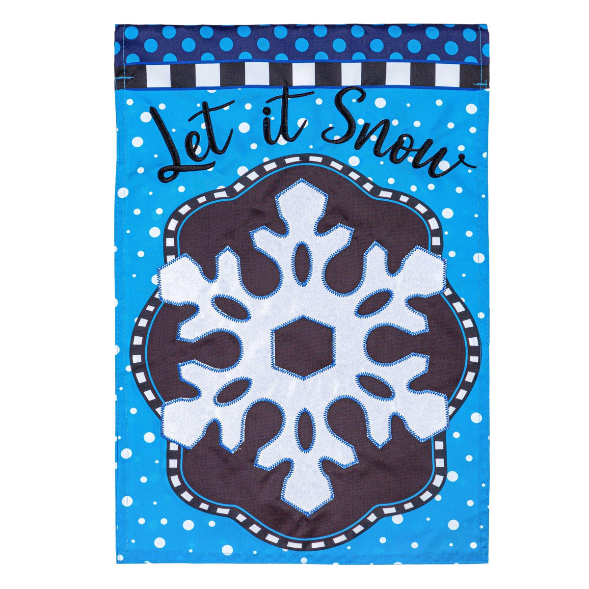 Patterned Snowflake Appliqué Garden Flag-Garden Flag-Fly Me Flag