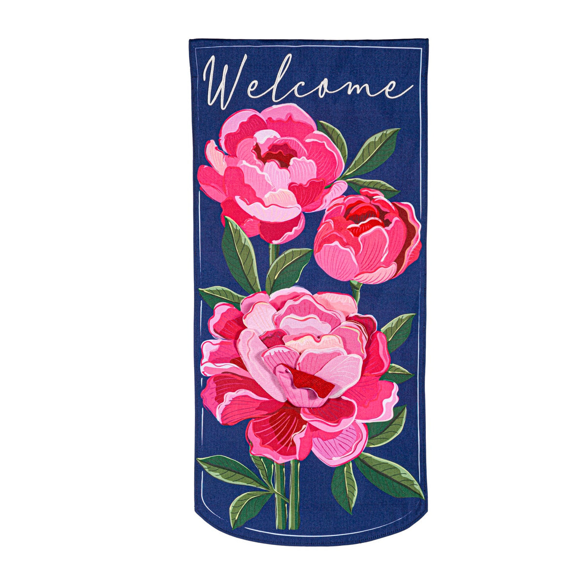 Peony Garden Welcome Textile Décor Flag