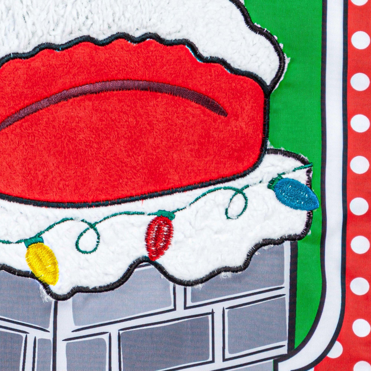 Santa's Coming Down the Chimney Appliqué Garden Flag-Garden Flag-Fly Me Flag