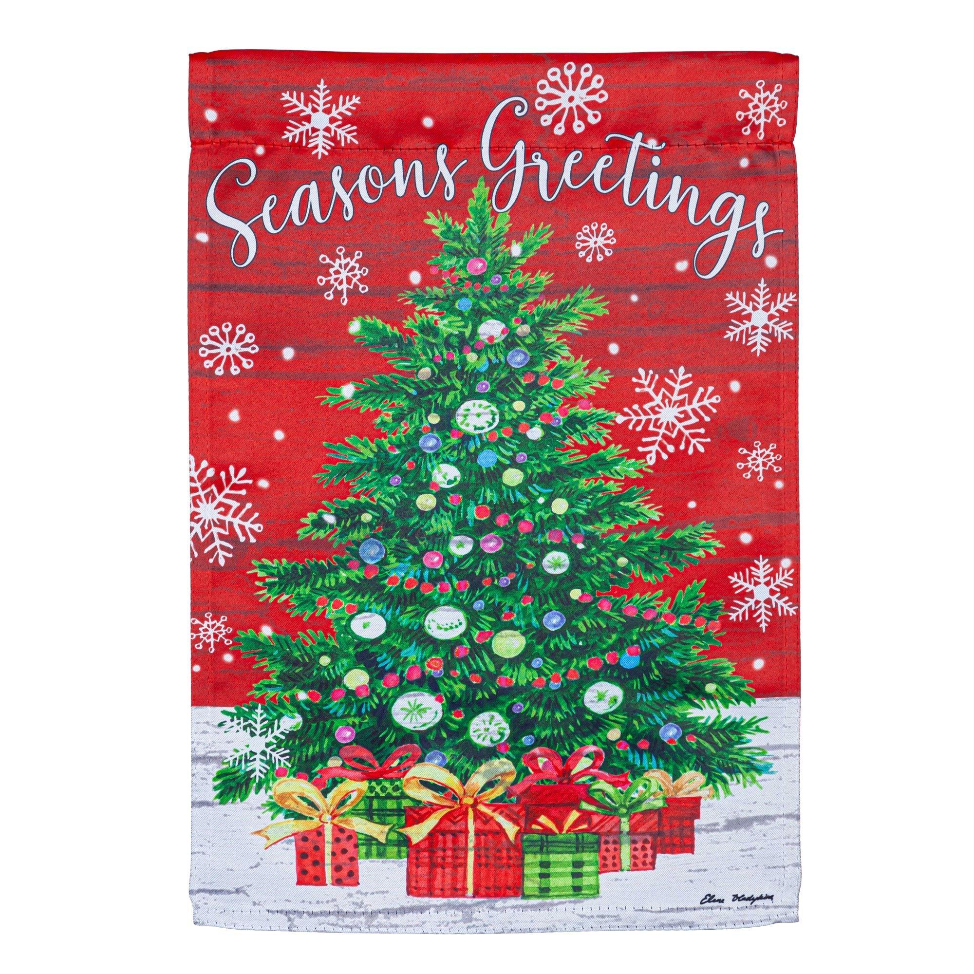 Seasons Greeting Trees Garden Flag-Garden Flag-Fly Me Flag