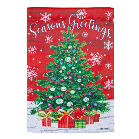 Seasons Greeting Trees Garden Flag-Garden Flag-Fly Me Flag