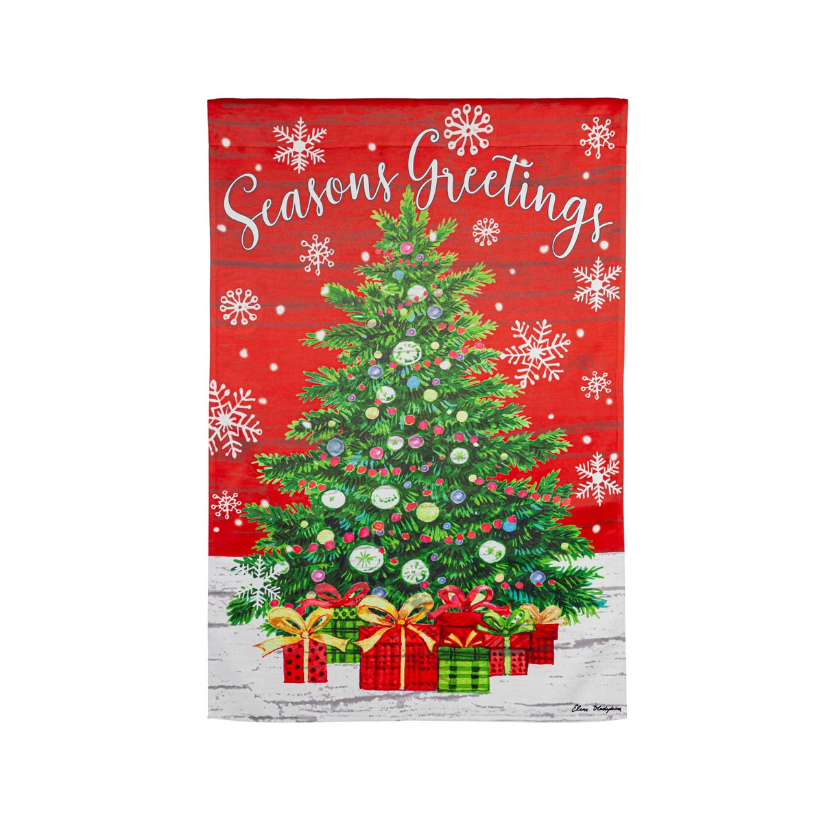 Seasons Greeting Trees House Banner