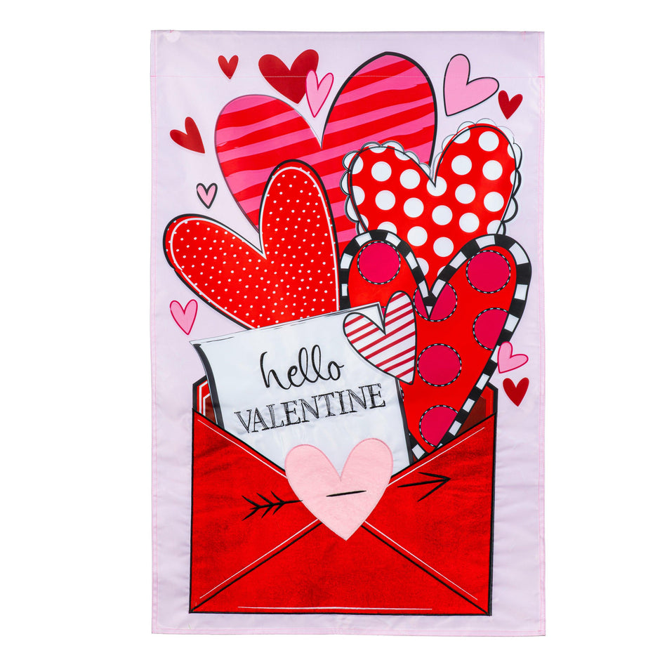 Sending Love Valentine's Day Applique Garden Flag