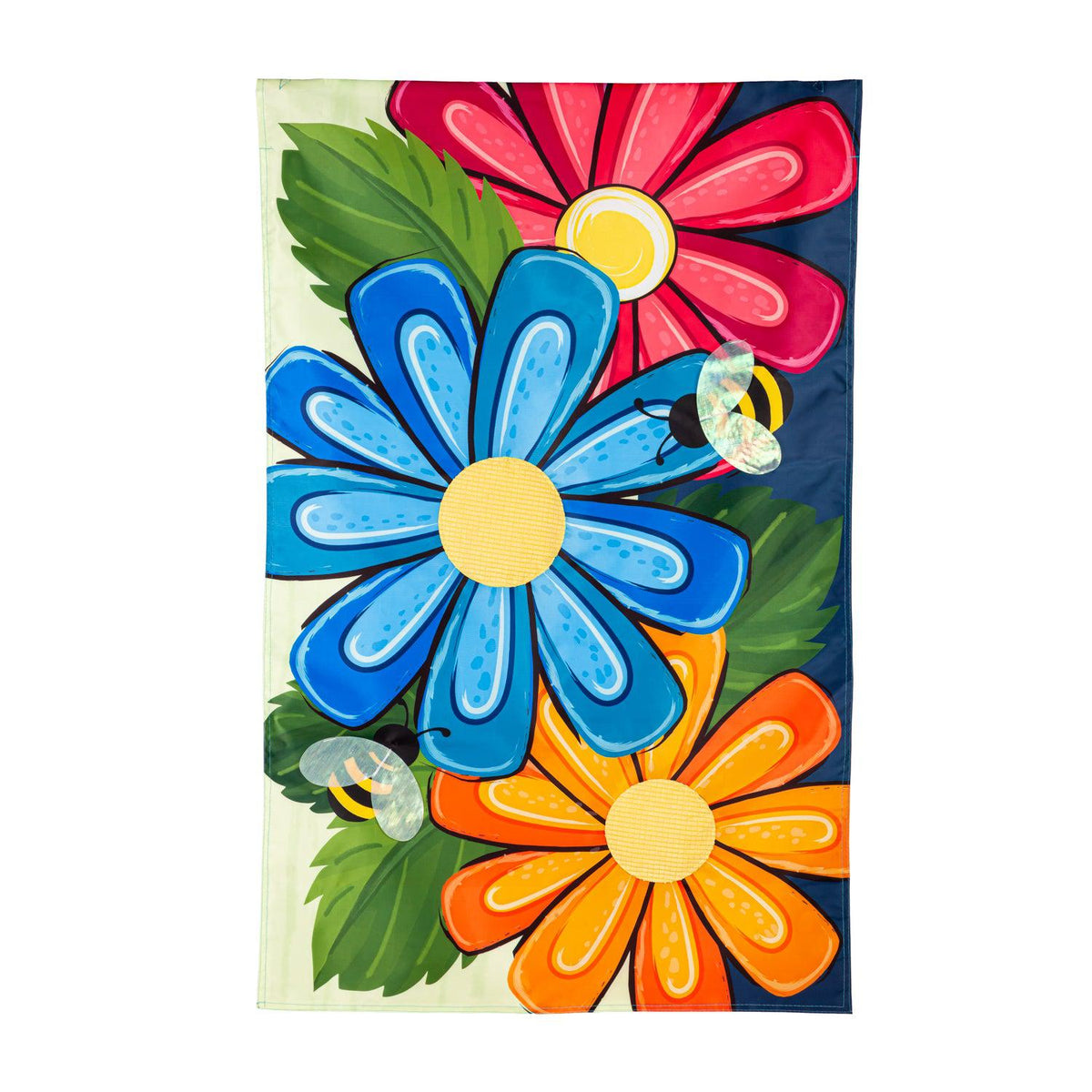 Spring Floral Applique Garden Flag