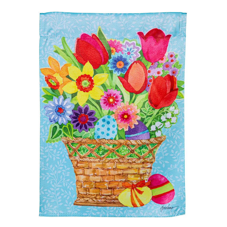 Spring Flowers Basket Garden Flag