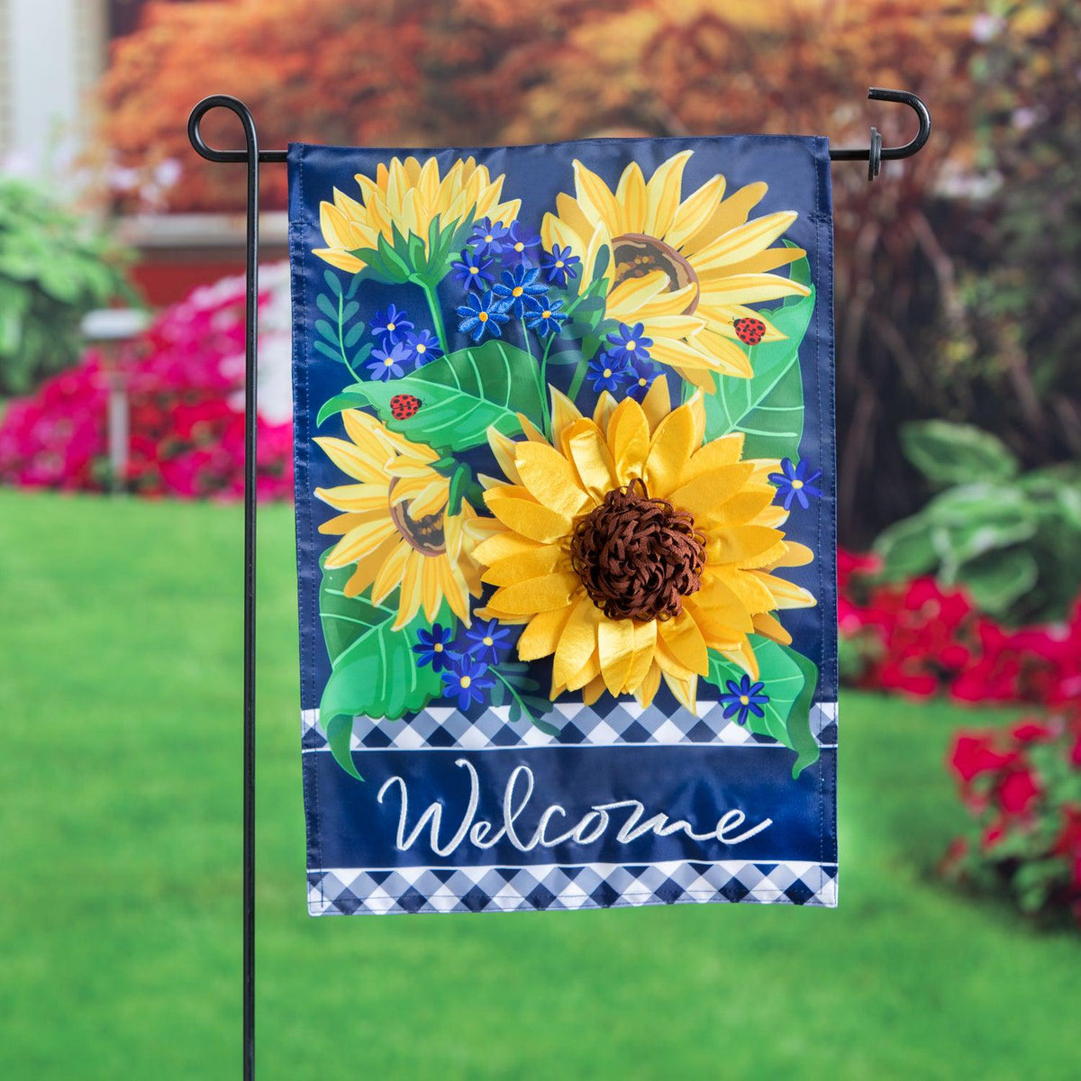 Sunflower Welcome Applique House Banner-House Banner-Fly Me Flag