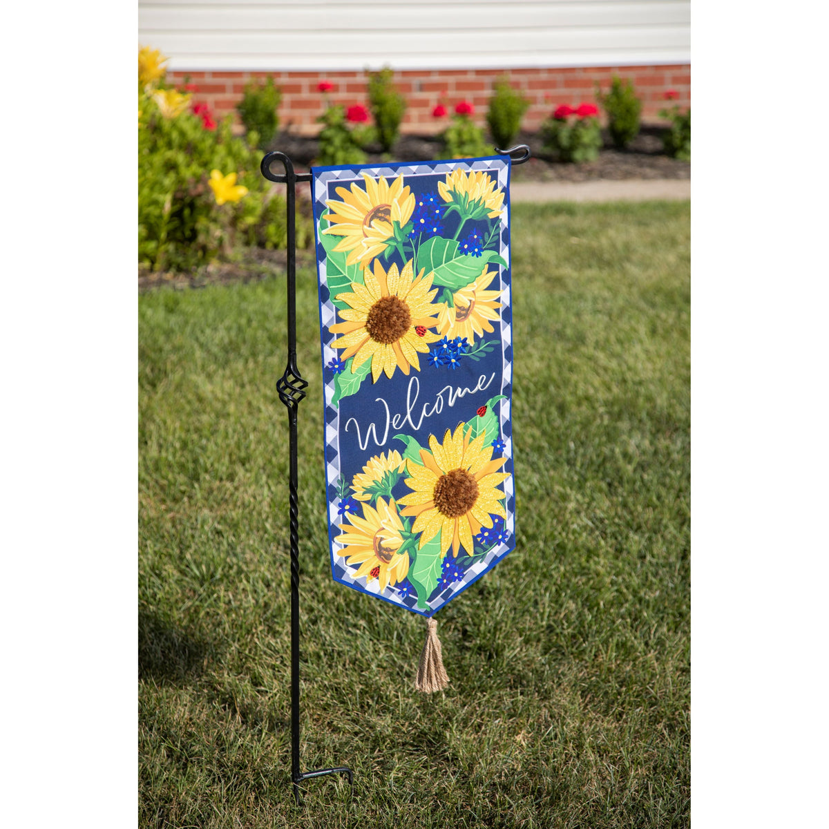 Sunflower Welcome Textile Decor Flag