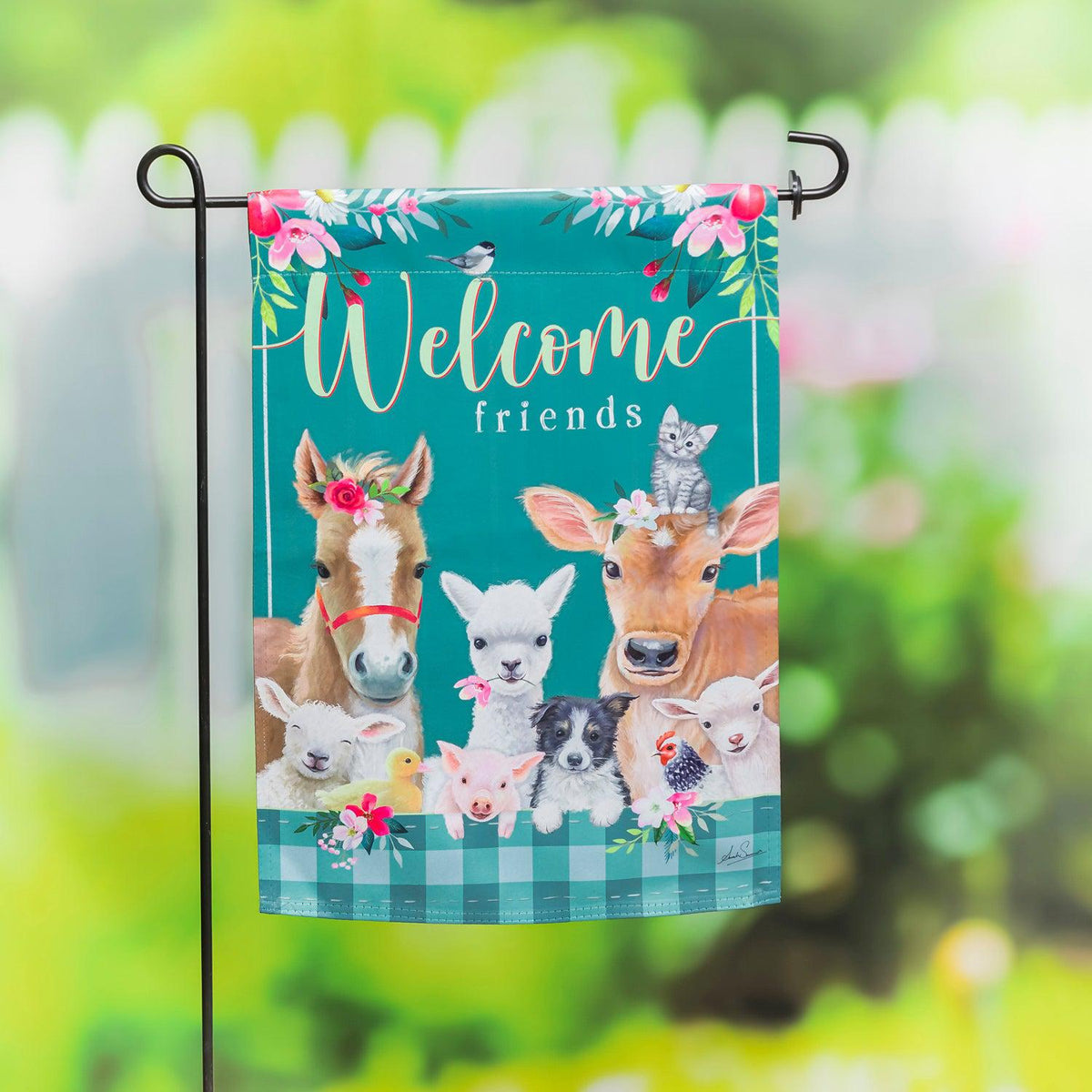 Sweet Farm Friends Garden Flag