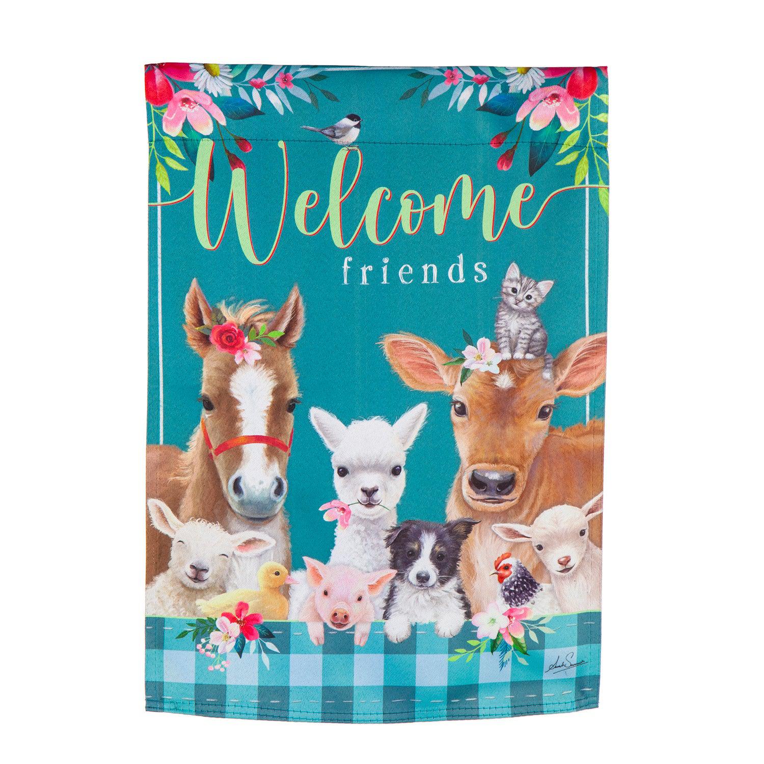 Sweet Farm Friends Garden Flag